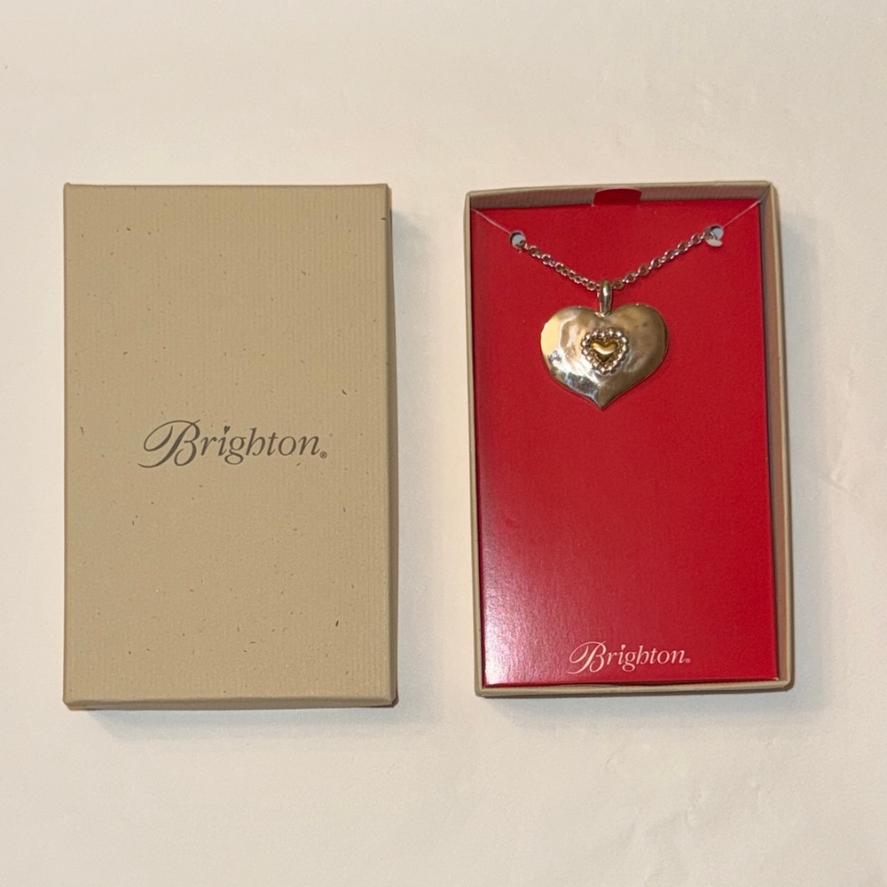 Brighton Love Beyond Words Two-Tone Heart Necklace